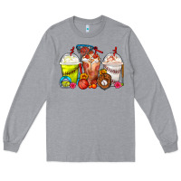 Heather Grey Softball Basketball Baseball Sports Coffee Cups Long Sleeve Tee - FaDigitalArtStudio