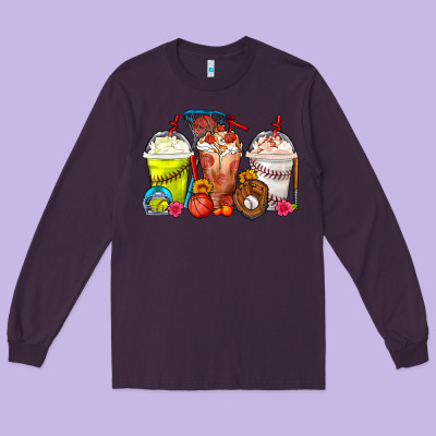 Softball Basketball Baseball Sports Coffee Cups Long Sleeve Tee Designed By Fadigitalartstudio