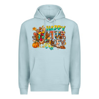 Blue Mist Happy Turkey Day Premium Hoodie - CowhideDigitalArt