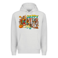 Dove Grey Happy Turkey Day Premium Hoodie - CowhideDigitalArt
