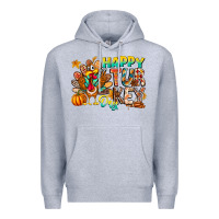 Heather Grey Happy Turkey Day Premium Hoodie - CowhideDigitalArt