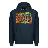 Navy Happy Turkey Day Premium Hoodie - CowhideDigitalArt