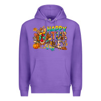 Purple Happy Turkey Day Premium Hoodie - CowhideDigitalArt