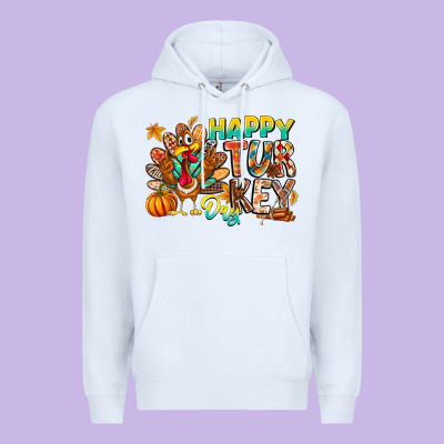 Happy Turkey Day Premium Hoodie Designed By Cowhidedigitalart