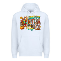 White Happy Turkey Day Premium Hoodie - CowhideDigitalArt