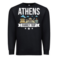 Black Athens Greece City Trip Skyline Map Travel Premium Sweatshirt - maiPhamDesign