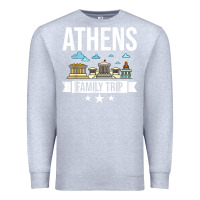 Heather Grey Athens Greece City Trip Skyline Map Travel Premium Sweatshirt - maiPhamDesign