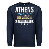 Navy Athens Greece City Trip Skyline Map Travel Premium Sweatshirt - maiPhamDesign