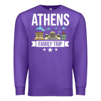 Purple Athens Greece City Trip Skyline Map Travel Premium Sweatshirt - maiPhamDesign