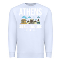 White Athens Greece City Trip Skyline Map Travel Premium Sweatshirt - maiPhamDesign