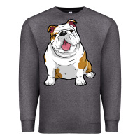 Charcoal Heather ENGLISH BULLDOGS Awesome Funny Bulldog Pups Dogs Premium Sweatshirt - maiPhamDesign