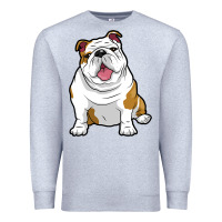 Heather Grey ENGLISH BULLDOGS Awesome Funny Bulldog Pups Dogs Premium Sweatshirt - maiPhamDesign
