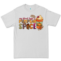 Dove Grey my blood type is pumpkin spice Premium Tee - NancyCooperArtShop