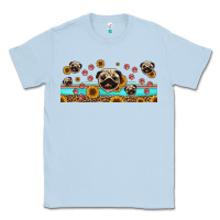 Dusty Blue western pug dogs Classic Tee - Jasminsmagicworld