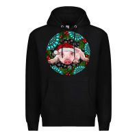 Black Baby Pig Christmas Premium Hoodie - RanaPortraitStore