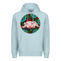 Blue Mist Baby Pig Christmas Premium Hoodie - RanaPortraitStore