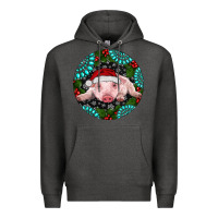 Charcoal Heather Baby Pig Christmas Premium Hoodie - RanaPortraitStore