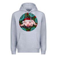 Heather Grey Baby Pig Christmas Premium Hoodie - RanaPortraitStore