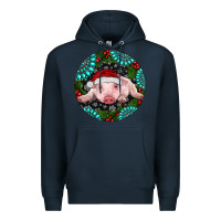 Navy Baby Pig Christmas Premium Hoodie - RanaPortraitStore