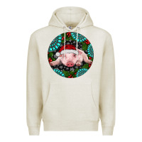 Oatmeal Heather Baby Pig Christmas Premium Hoodie - RanaPortraitStore