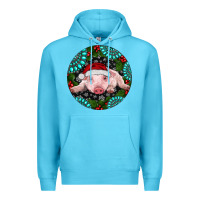 Ocean Blue Baby Pig Christmas Premium Hoodie - RanaPortraitStore