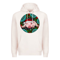 Pale Pink Baby Pig Christmas Premium Hoodie - RanaPortraitStore