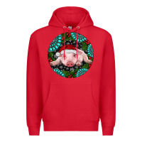 Red Baby Pig Christmas Premium Hoodie - RanaPortraitStore