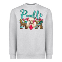 Heather Grey poodle mom Heavyweight Sweatshirt - Artiststas