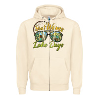 Sandshell boat waves sun rays lake days Zipper Hoodie - BarkalooDesign