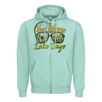 Seafoam boat waves sun rays lake days Zipper Hoodie - BarkalooDesign