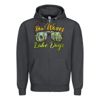 Smoke boat waves sun rays lake days Zipper Hoodie - BarkalooDesign