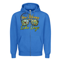 True Royal boat waves sun rays lake days Zipper Hoodie - BarkalooDesign