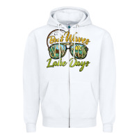 White boat waves sun rays lake days Zipper Hoodie - BarkalooDesign