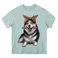 Arona alaskan husky with bandeau Heavy Core Tee - texasbilliewilder