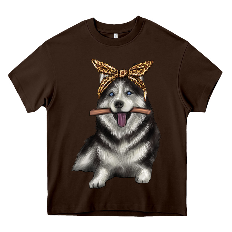 Alaskan Husky With Bandeau Heavy Core Tee by texasbilliewilder | Teevron