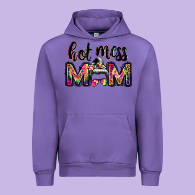 Hot Mess Mom Messy Bun Urban Hoodie Designed By Jahusdesignshop