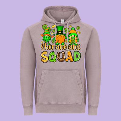 St. Patrick's Shenanigans Squad Gnomies Vintage Hoodie Designed By Oliviacreatesart