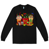 Black Mexico Coffee Cups Long Sleeve Tee - FaDigitalArtStudio