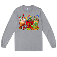 Heather Grey Mexico Coffee Cups Long Sleeve Tee - FaDigitalArtStudio