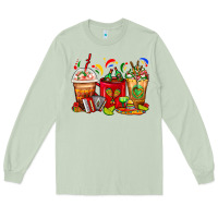 Matcha Mexico Coffee Cups Long Sleeve Tee - FaDigitalArtStudio