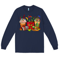 Navy Mexico Coffee Cups Long Sleeve Tee - FaDigitalArtStudio