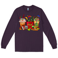 Plum Mexico Coffee Cups Long Sleeve Tee - FaDigitalArtStudio