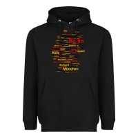 Black germany map silhouette towns cities flag berlin travel t shirt Heavyweight Hoodie - maiPhamDesign