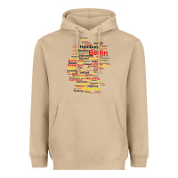 Mushroom germany map silhouette towns cities flag berlin travel t shirt Heavyweight Hoodie - maiPhamDesign