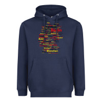 Navy germany map silhouette towns cities flag berlin travel t shirt Heavyweight Hoodie - maiPhamDesign