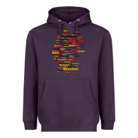 Plum germany map silhouette towns cities flag berlin travel t shirt Heavyweight Hoodie - maiPhamDesign