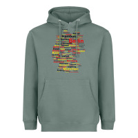 Sage germany map silhouette towns cities flag berlin travel t shirt Heavyweight Hoodie - maiPhamDesign
