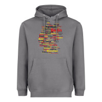 Storm germany map silhouette towns cities flag berlin travel t shirt Heavyweight Hoodie - maiPhamDesign