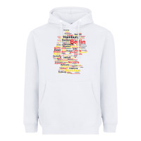 White germany map silhouette towns cities flag berlin travel t shirt Heavyweight Hoodie - maiPhamDesign