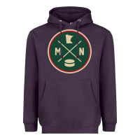 Plum Classic Minnesota Hockey MN Outline Pullover Hoodie Heavyweight Hoodie - maiPhamDesign